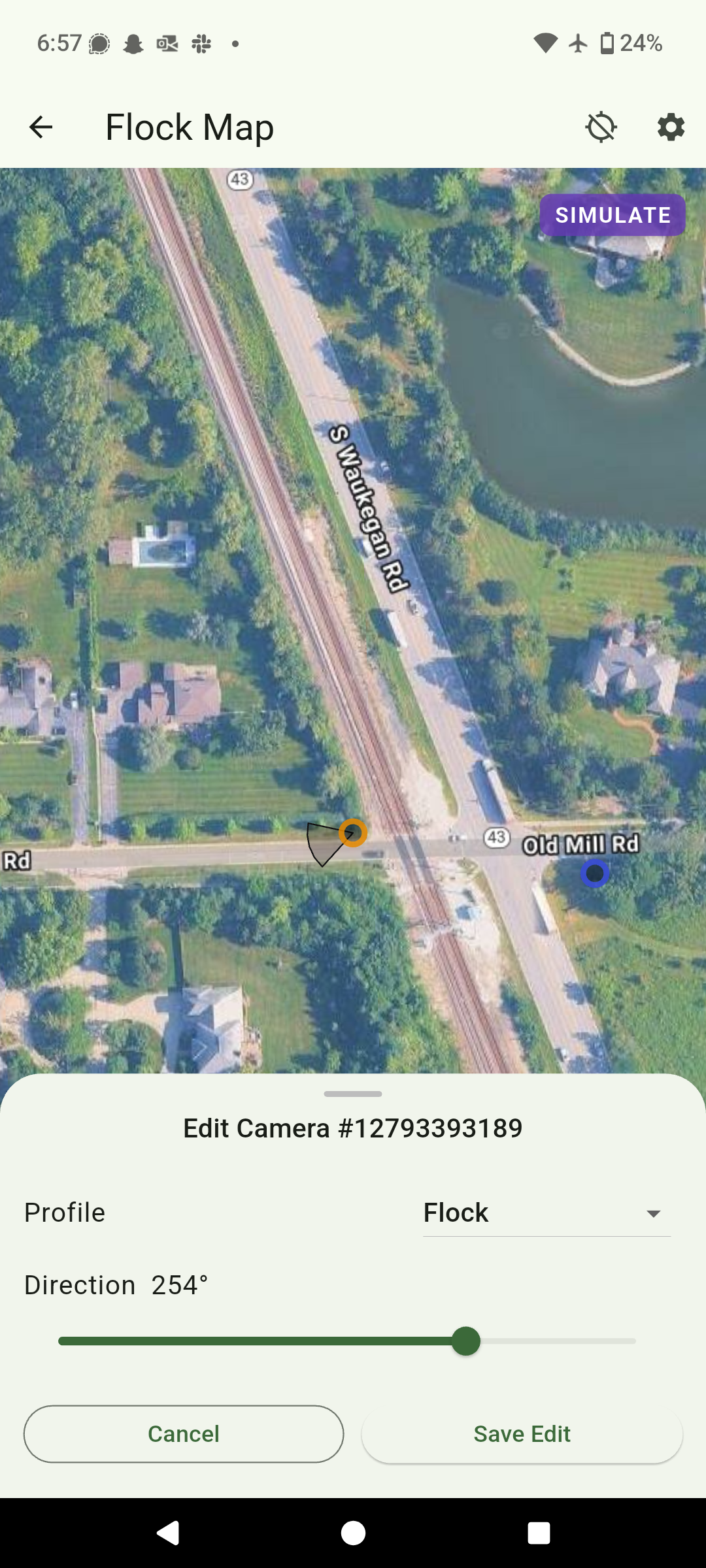 Editing camera location